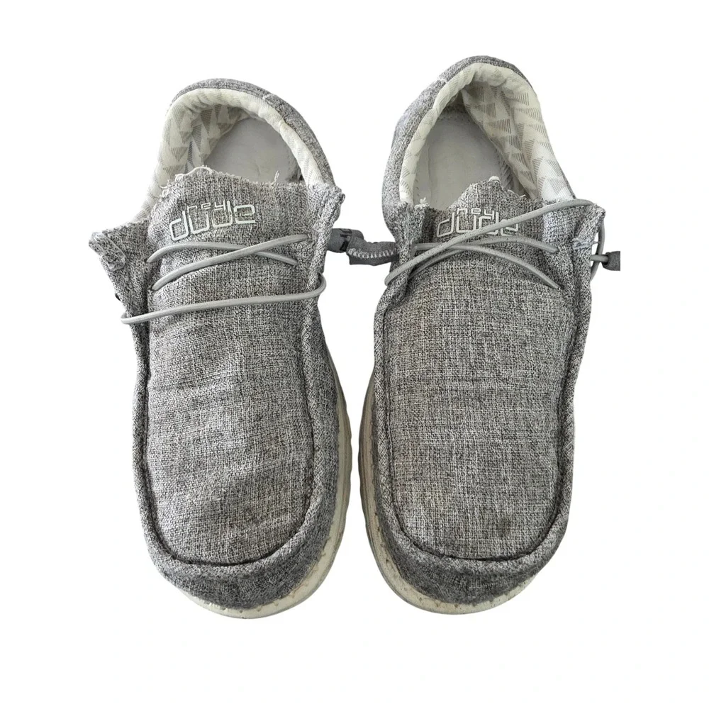 Hey Dude Wally Linen Iron Grey Men's Slip On Loafers Shoes Size 13 110793901